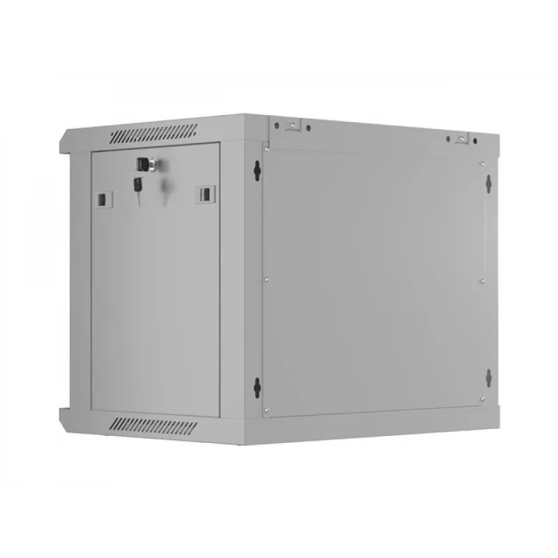 19 inch 9U 600x450 pilkas sieninis montavimo stovas su perforuotomis durelėmis