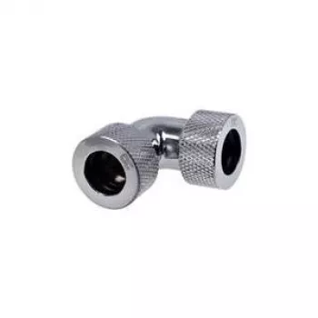 Alphacool HT 13mm HardTube įsukama jungtis 90° L-kampinė - raižyta - Chromas (17295)