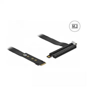 DeLOCK 64133 M.2 Key M adapteris į PCIe x16 NVMe su lanksčiu 20 cm kabeliu