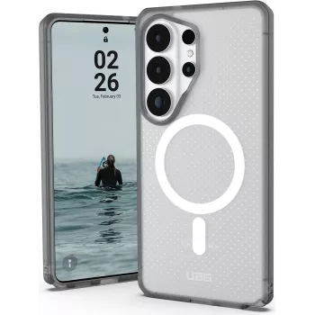 UAG Urban Armor Gear Dot Dėklas su Magnetų Moduliu, Samsung Galaxy S26 Ultra, matinis ledo (permatomas)/pelenų (pilka), 214519110231