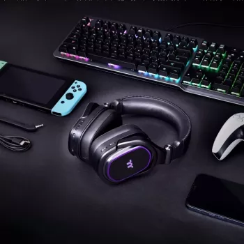 Thermaltake ARGENT H5 RGB belaidės ausinės, žaidimams, 20–40000 Hz, 412 g, juodos