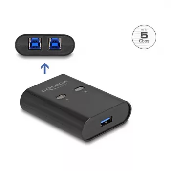 DeLOCK USB jungiklis 2 PC prie 1 įrenginio 5 Gbps juodas