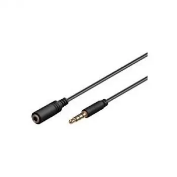Wentronic Goobay 3,5 mm lizdo ilgintuvas, juodas, 2 m - 3,5 mm kištukas (4 kontaktai, stereo) > 3,5 mm lizdas (4 kontaktai, stereo) (62479)