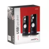 Laidiniai kompiuteriniai garsiakalbiai Audiocore AC860, 2 krypčių, 2.0 kanalai, 4 W RMS, USB maitinimas, 3.5 mm įvestis, juodi