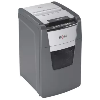 Rexel Optimum AutoFeed+ 130X popieriaus smulkintuvas, kryžminis pjovimas, 55 dB, 22 cm, juoda, sidabrinė