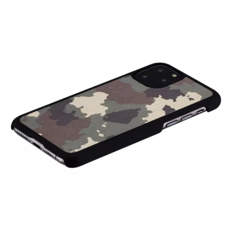 Apsauginis dėklas iPhone 11 Pro, man and wood, kamufliažinis juodas, natūrali mediena
