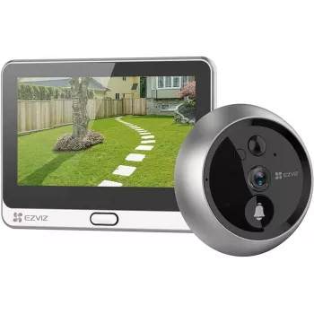 Vaizdo domofonas EZVIZ DP2C 2 MP, 4.3 colio ekranas, Wi-Fi, PIR judesio detektorius, MicroSD iki 512 GB, lauko/vidaus, auksinis