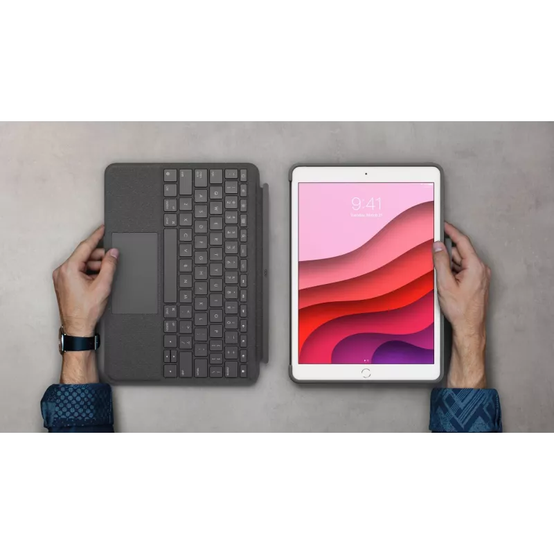 Klaviatūrinis dėklas Logitech Combo Touch, skirtas iPad 7, 8 ir 9 kartoms