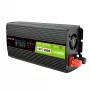 Green Cell PowerInverter LCD 12 V 500W/1000W automobilinis keitiklis su ekranu – gryno sinusinio bangos keitiklis, juodas