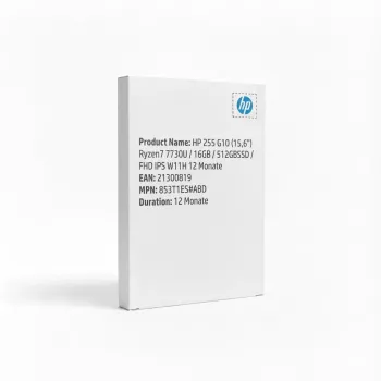 HP 255 G10 (15,6 inch) nešiojamas kompiuteris, AMD Ryzen 7 7730U, 16 GB RAM, 512 GB SSD, FHD IPS, Windows 11 Home, 12 mėnesių garantija