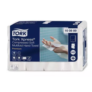 Rankšluosčių popieriaus lapai Tork Xpress Soft Multifold H2, 2 l., 225 lap., 22,2x24 cm, Z, 12 vnt.