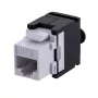 Keystone lizdas A-LAN MKB-U6-1 — RJ45 U/UTP Cat6, 22/26 AWG, juodas/baltas ABS korpusas