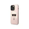 Karl Lagerfeld KLHMP14XSLKHLP iPhone 14 Pro Max 6,7 inch kietas dėklas šviesiai rožinis / šviesiai rožinis silikonas Karl galva Magsafe
