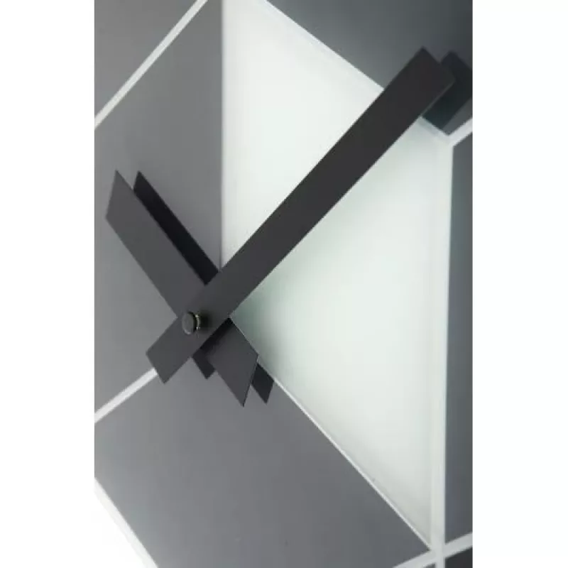 NeXtime 8171 Cubic sieninis laikrodis, 43,5x37 cm, juoda/balta/pilka