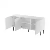 Komoda Cama Meble JUNGLE 152x40.5x74.5 cm balta matinė su juodomis kojelėmis