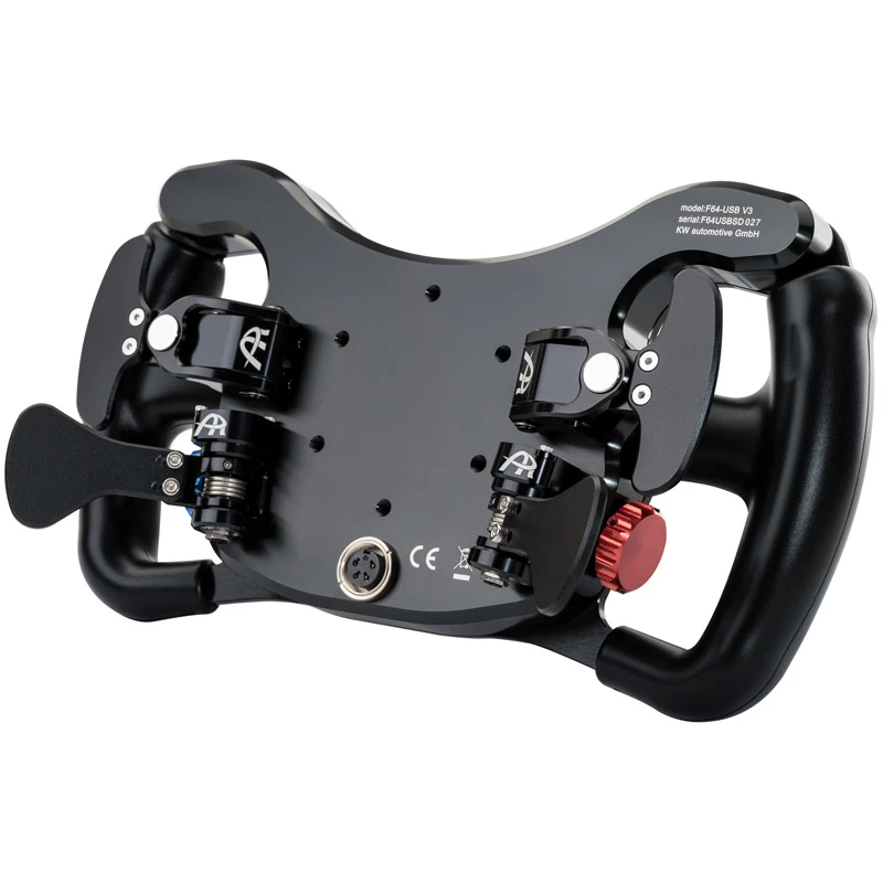 Vairavimo ratas Ascher Racing F64-USB V3 – drugelio formos ergonominis dizainas, USB jungtis