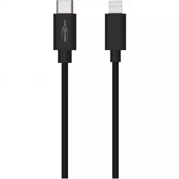 Mobiliojo telefono laidas Ansmann 1700-0106 juodas USB C Lightning 0,12 m
