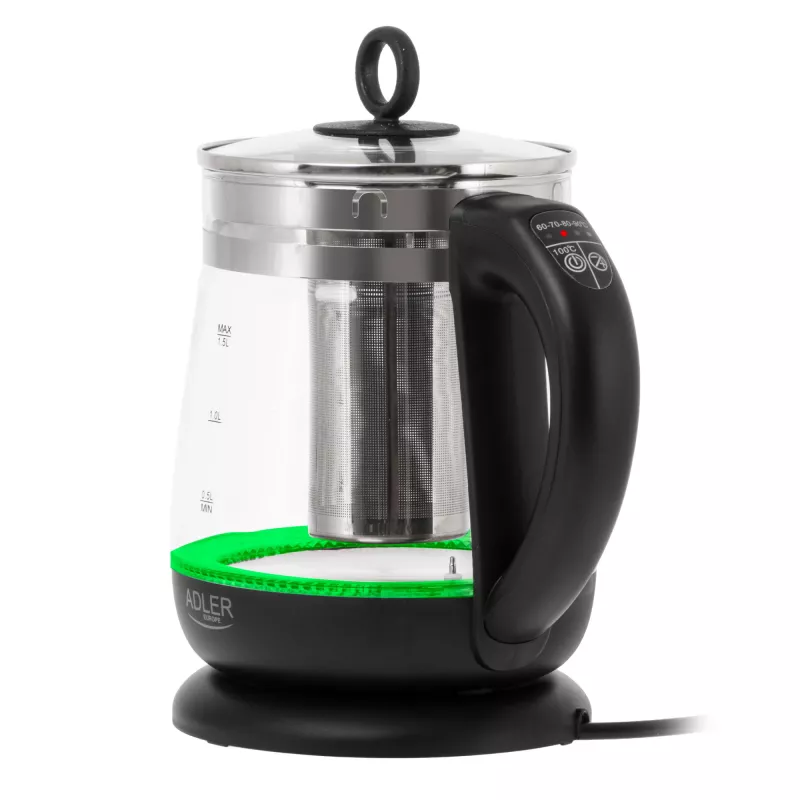 Adler AD 1299 elektrinis virdulys, 2200 W, 1,5 L, juodas