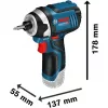 Bosch GDR 12V-105 Professional akumuliatorinis smūginis suktuvas 2600 RPM