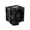 Oro aušintuvas DeepCool AK400 ZERO DARK PLUS — 120 mm FDB ventiliatorius, 4 šilumos vamzdeliai 6 mm, LGA 1700/AM4/AM5, aukštis 155 mm, juodas