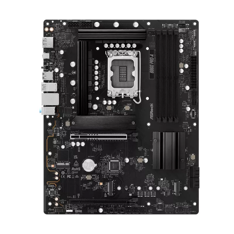 Motininė plokštė ASRock B860 Pro-A — Intel B860 ATX, LGA 1851, DDR5, 4x DIMM, 256 GB, 2,5 Gb LAN, 1x M.2, 4x SATA III