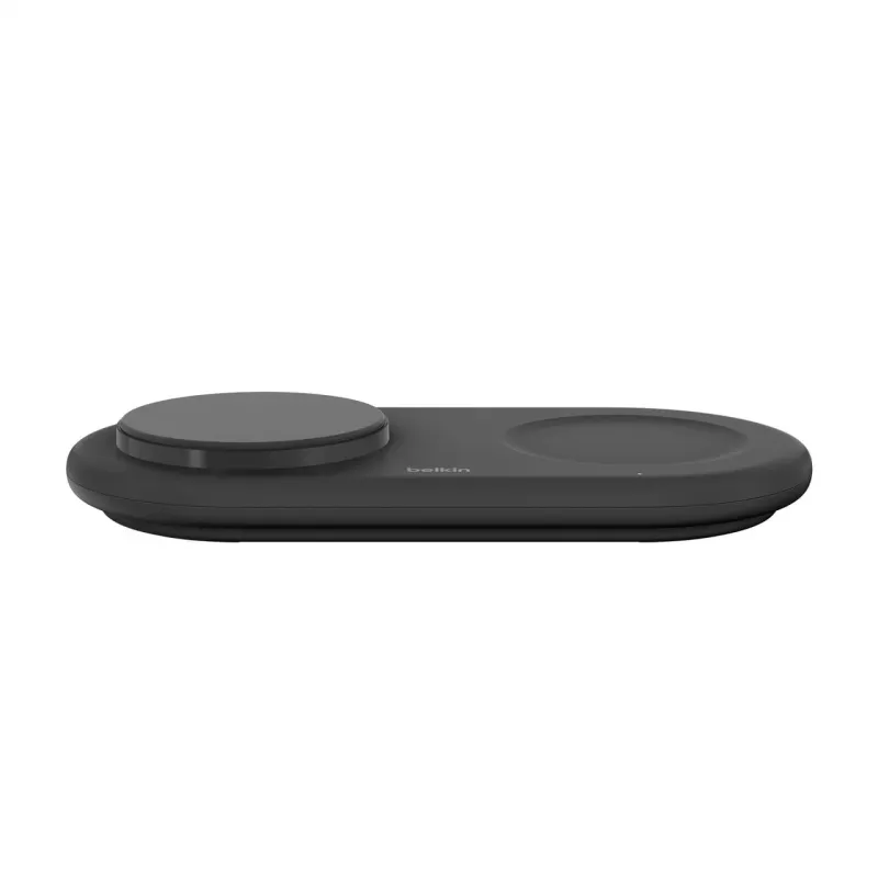 Belkin WIZ021VFBK - 2-in-1 belaidžio įkrovimo stotelė su Qi2 technologija 15 W, juoda