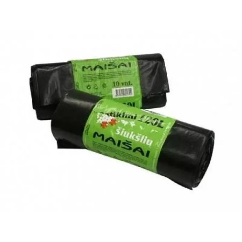 Šiukšlių maišai Plasta, 20 l/20 vnt., 20 mikr., juodi