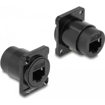 DeLOCK D-Type Modulis RJ45 Cat.6A moteriškas–moteriškas juodas