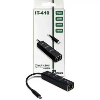 Inter-Tech Argus IT-410 – USB 3.0 ir Gigabit Ethernet stalinis išplėtimo centras