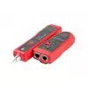 LANBERG kabelių testeris NT-0501 — RJ-11/RJ-12/RJ-45, iki 250 m, įmontuota baterija, LED indikatoriai, juodas