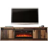 Spintelė televizoriui Cama Meble GRANERO su židinio sekcija, 2000×567×350 mm, medžio drožlių plokštė/MDF, stumdomos 2 durys, matinė sena mediena