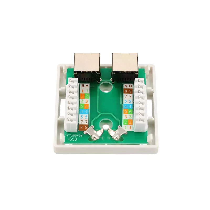 Paviršinio montavimo tinklo lizdas Extralink EX.9649 — 2× RJ45 Cat5e STP