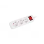 Prailginimo laidas LANBERG PS1-03E-0300-W — 3 m, 3 kištukiniai lizdai (E tipo), baltas, vidaus naudojimui