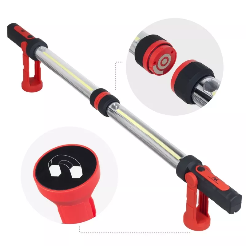 Maclean MCE230 COB LED XXL 2X dirbtuvės lempa su magnetu ir kabliu, 1200 liumenų, dviem režimais