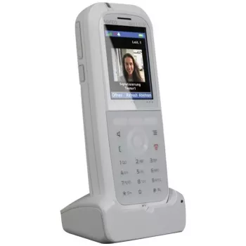 DECT telefono ragelis agfeo DECT 77 IP – belaidis VoIP ragelis su garsiakalbiu, skambučio identifikavimu, ekranu (baltas)
