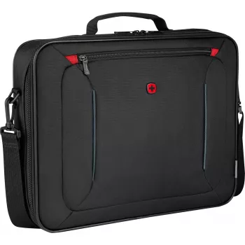 Dėklas nešiojamam kompiuteriui Wenger BQ 16 Clamshell – vandeniui atsparus juodas užvalkalas 16 colių nešiojamiesiems, patvari apsauginė danga