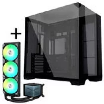 Lian Li O11 Vision Compact + TRYX PANORAMA ARGB pilnas skysčio aušinimo komplektas - juodas, 360 mm