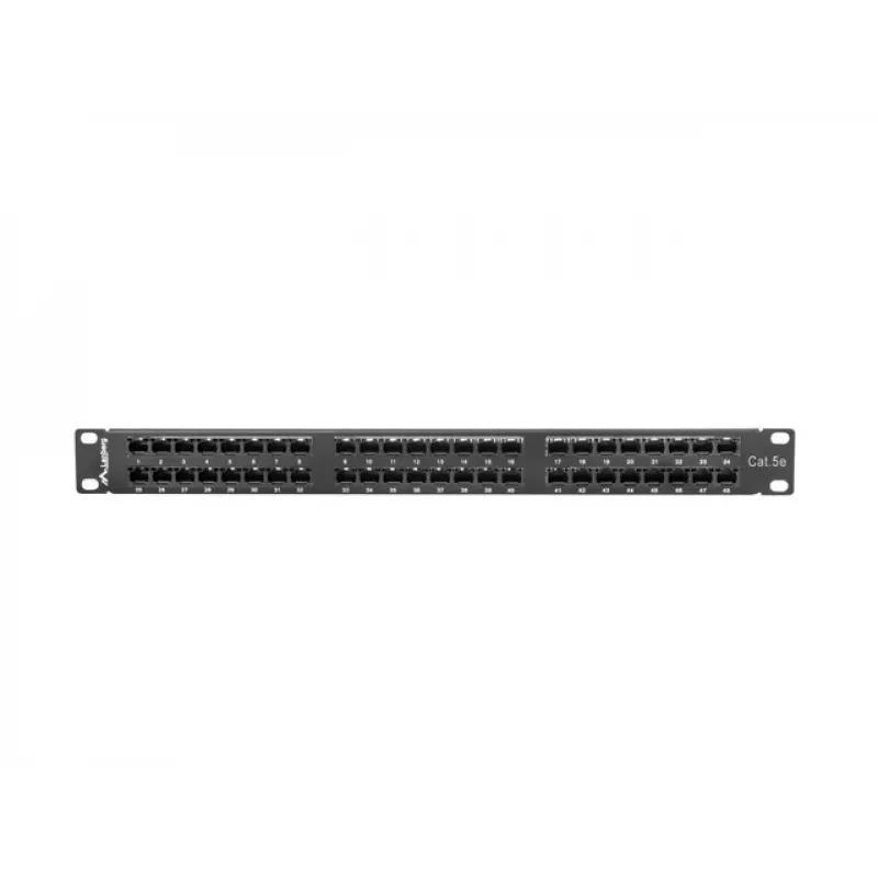 LANBERG PPU5-1048-B 1U, 48 prievadų Cat5e, juoda, 445×102×44.5 mm