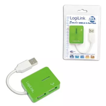 USB šakotuvas LOGILINK UA0138 – 4 prievadai USB 2.0, žalias, iki 480 Mbit/s
