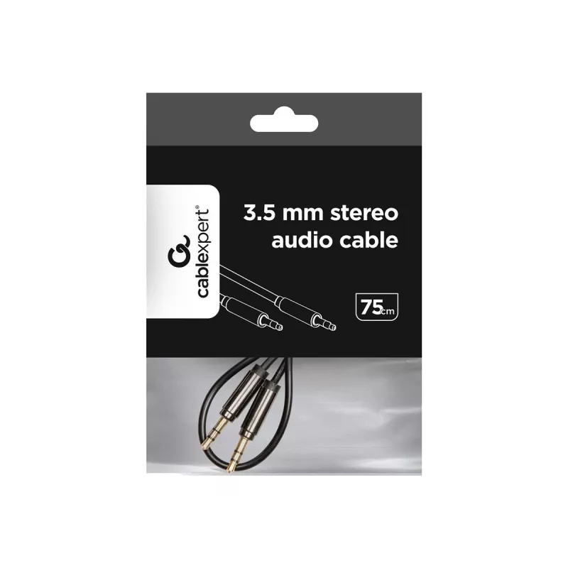 Gembird CCAP-444-0.75M Garso laidas (Mini Jack M - Mini Jack M, 0,75 m, juoda spalva)