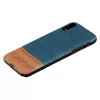 Apsauginis dėklas iPhone XR man and wood džinsinė juoda su natūralia mediena