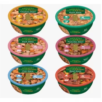 Šlapio šunų ėdalo multipaketas ARQUIVET Fresh Home Goulash mix 6×280 g, suaugusiems, pilnavertis pašaras, be glitimo ir sojos