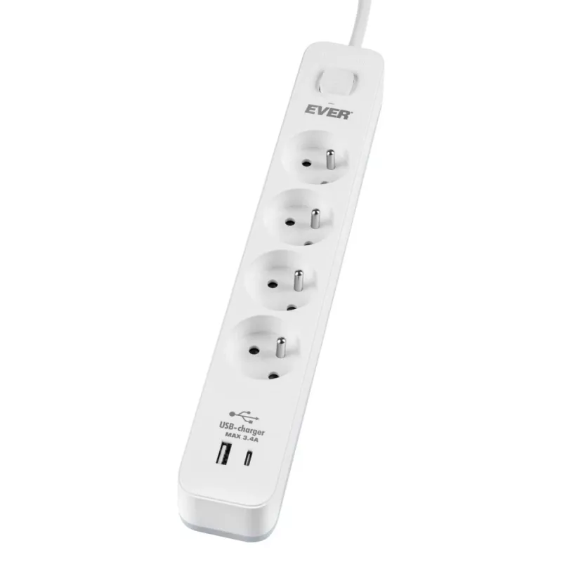 Apsauginis nuo viršįtampių ilgintuvas PROTECT 4PL 1A1C USB T/LZ12-PRO015/1000
