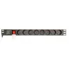 EnerGenie EG-PDU-014-F stovo maitinimo skirstytuvas (8 FR lizdai, 1U, 16A, Schuko kištukas, 3m, juoda spalva)