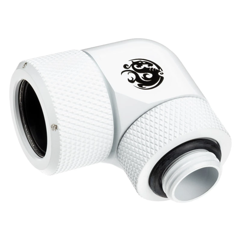 BitsPower BP-DWE90RMLA16 – 90° kampinė jungtis, žalvaris, balta, 16 mm