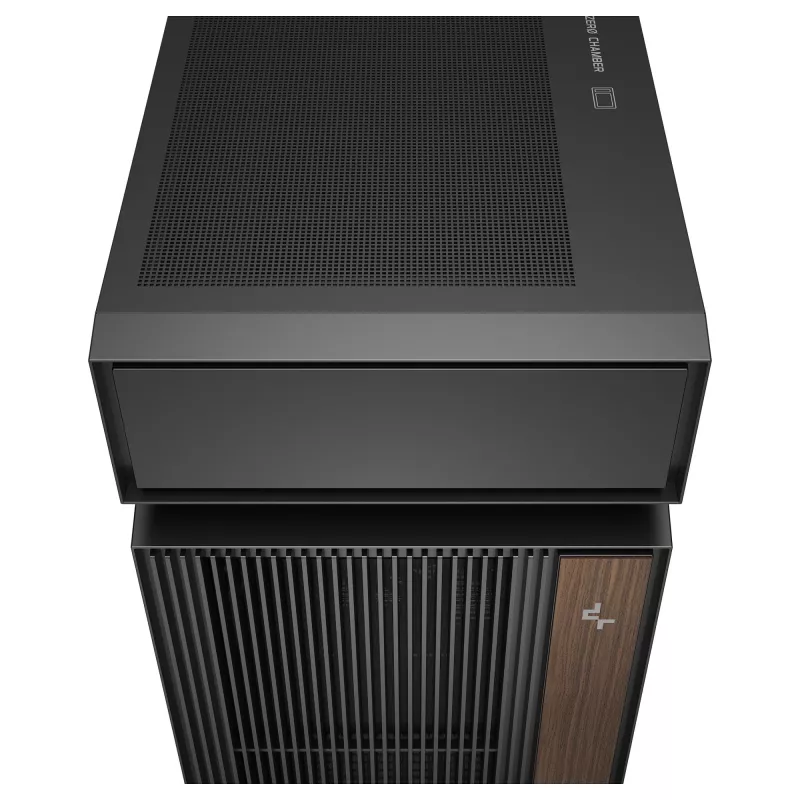 Kompiuterio korpusas DeepCool CL6600 Black – ATX/micro-ATX/Mini-ITX, ATX/PS2/SFX/SFX-L maitinimo šaltiniai, 140 mm priekiniai ventiliatoriai, 120/140 mm viršuje/gale, 2.5/3.5 colio diskai