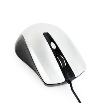 Laidinė ambidekstrinė optinė pelė GEMBIRD MUS-4B-01-BS, USB Type-A, 1200 DPI, 4 mygtukai, juoda/sidabrinė