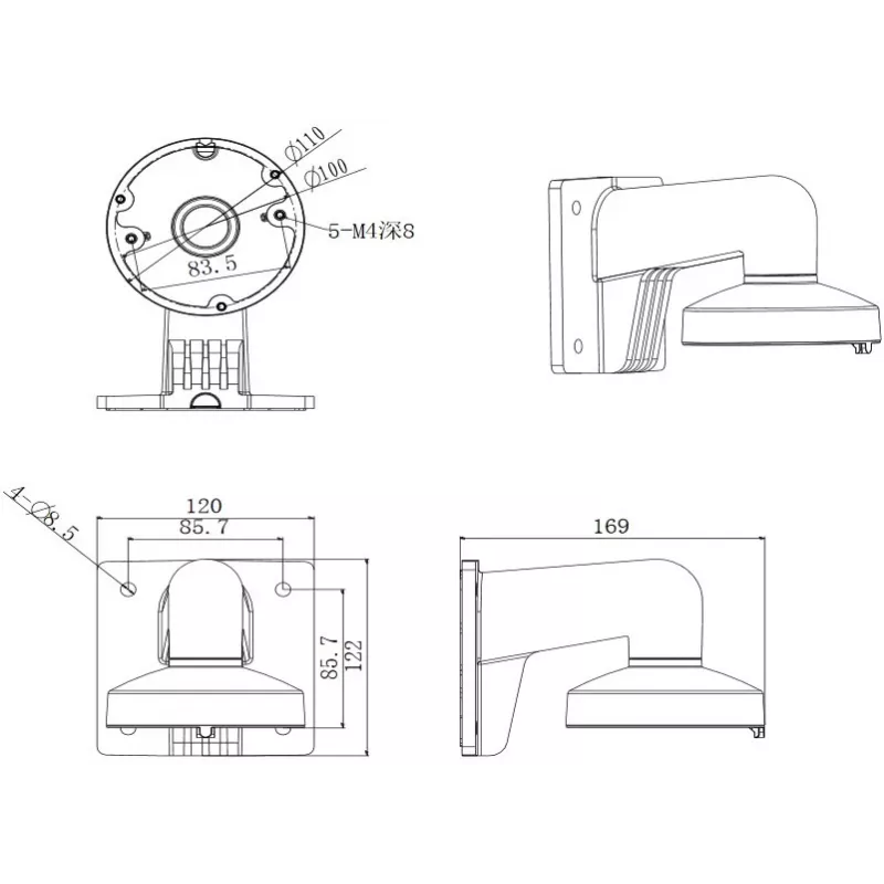 Hikvision Digital Technology DS-1272ZJ-110 laikiklis apsaugos kameroms