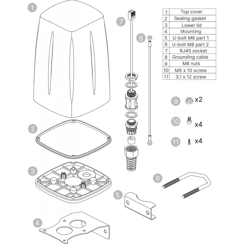 Kryptinė antena Teltonika PR1IC970 0.617–4.3 GHz Wi-Fi