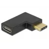 Adapteris USB Type-C vyriškas į moterišką, DeLOCK 65915, 90° kampas
